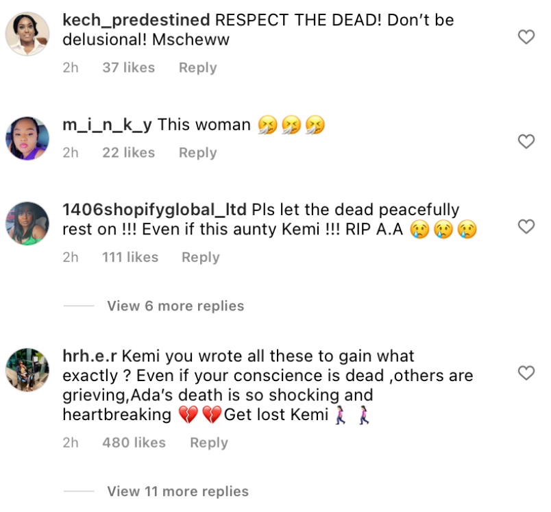 Kemi Olunloyo receives harsh criticism after revisiting her dispute with late actress Ada Ameh in "You Don't Know When To Stop."