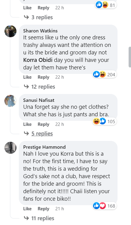 Korra Obidi has attracted criticism for a video she took with the bride and groom at a wedding in the United States.