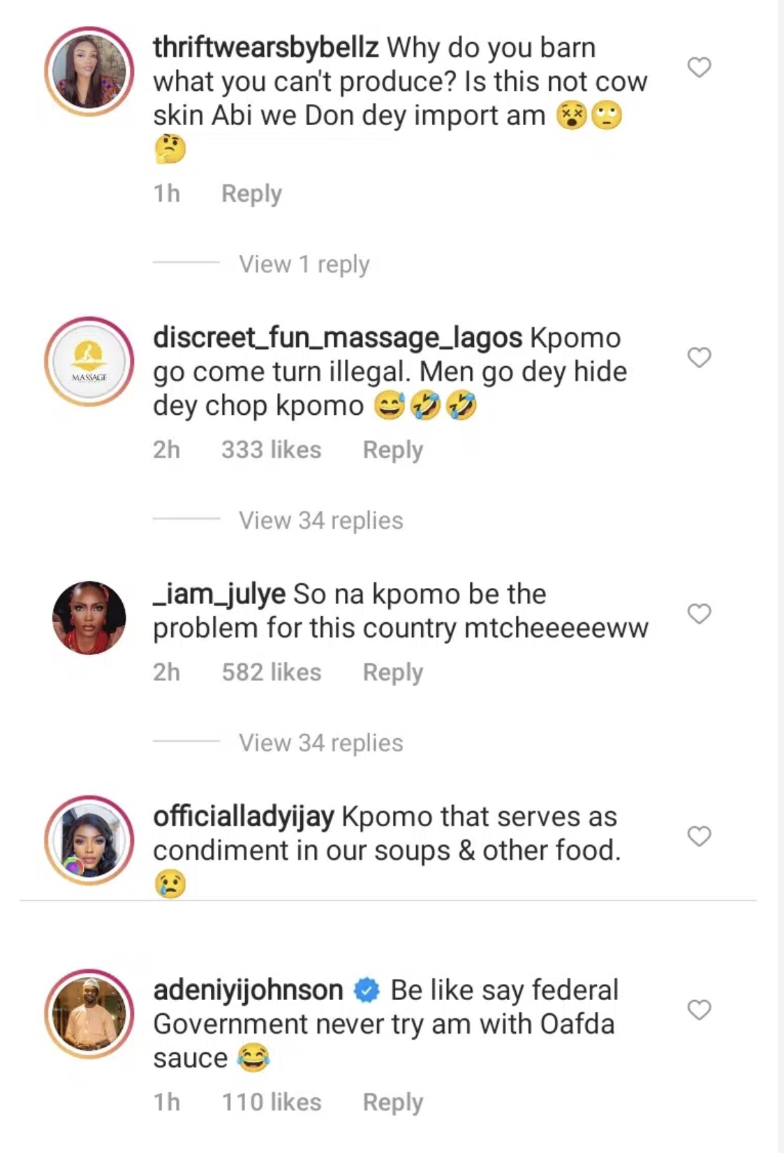 As the FG endeavours to prohibit the consumption of animal skin, "Ponmo," Obi Cubana and others reacted.