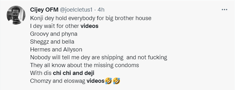 BBNaija: A new video of Deji and Chichi in bed has gone viral on the internet.