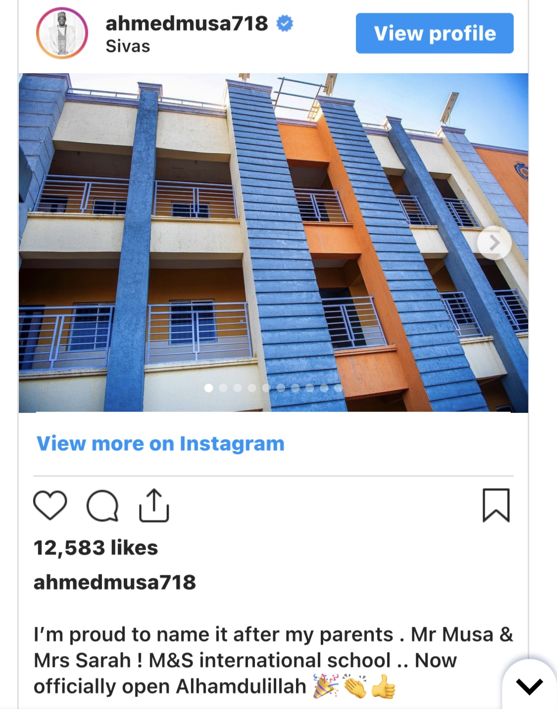 Nigerian footballer Ahmed Musa establishes an international school and names it after his mother. (Photos)