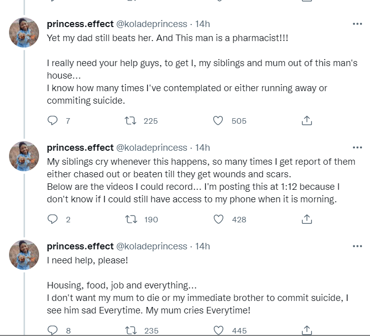 ‘I must speak up to stop my mother from becoming like Osinachi’, Lady  who cries out for assistance for her mother who has been the victim of domestic abuse.	