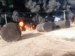 A tanker bursts into flames On the Lagos-Ibadan highway.