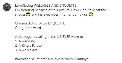 Kemi Olunloyo Hits Chioma and Criticizes Davido For Wearing a Revealing gown.