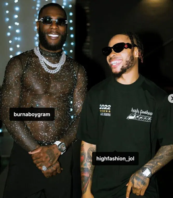 Burna Boy stirs up the crowd as he appears wearing heels