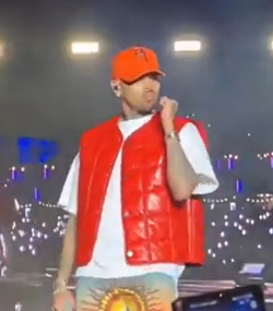 Chris Brown performing in Texas and speaking Yoruba while singing a Davido song gets viral.