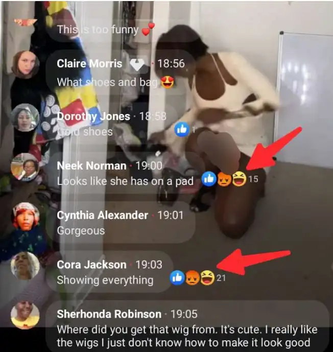 The moment Korra Obidi's underwear shines on camera during a live video, fans remark, "Seems like she's on pad."