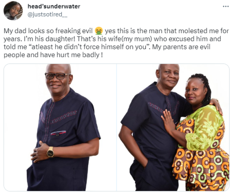 Lady Discloses Her Dad Had been sexually abusing her for years (Photos)