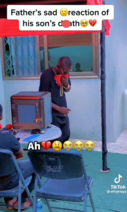 The Touching Moment A Ghanaian Father Wept At His Son's Burial Service (Video)