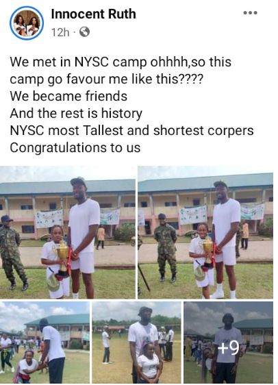 Following their interaction at the NYSC Orientation Camp, the tallest and shortest Corps members fall in love (Photos)