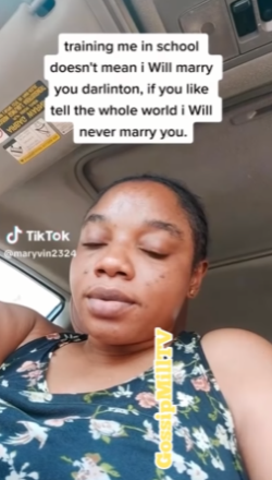 Lady telling Partner: "Helping Me Through School Doesn't Mean I'll Marry You" (Video)