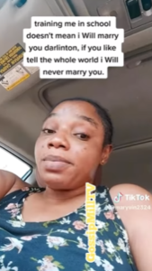 Lady telling Partner: "Helping Me Through School Doesn't Mean I'll Marry You" (Video)