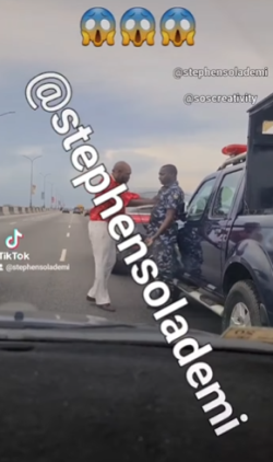 Watch the Moment A Police Officer Was Slapped By Seun Kuti At The Third Mainland Bridge (Video)