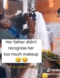 Mixed Reactions as Father Cleans Daughter's Makeup Off on Her Wedding Day in Nigeria (Video)