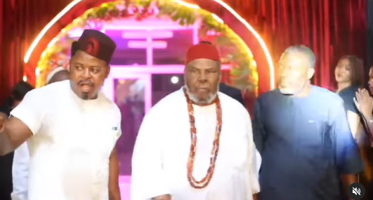 Handshake Between Ooni and Pete Edochie Sparks Reactions On Social Media (Video)