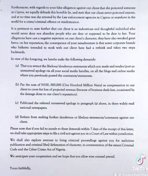 ChiChi of BBNaija sues Phyna for N100 million for character defamation.