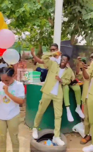 At the Abuja NYSC Camp, a Youth Corps Member Makes a Scene by Proposing to his Girlfriend.