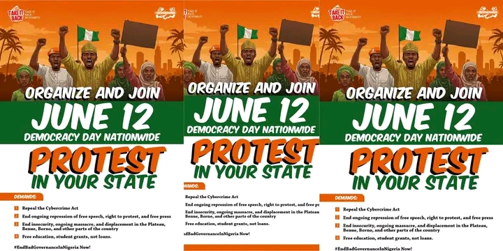 Take It Back Movement Declares June 12 National Day of Protest Against Tinubu’s Govt