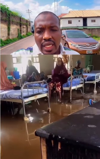 Video of a flooded hospital in Kebbi Posted by a Nigerian man went Viral(VIDEO).