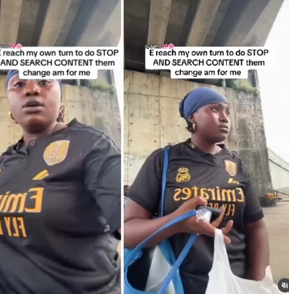 Nigerian Woman Captures a “stop and search” Moment During a Taxi Ride When Police Demanded to Check her Bag (video)