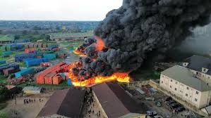 Breaking: Aba’s Nigerian Breweries’ Property Destroyed by Fire.