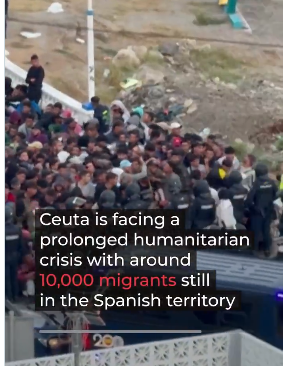 Spain relocates more than 3,000 migrants to another camp after beach chaos.