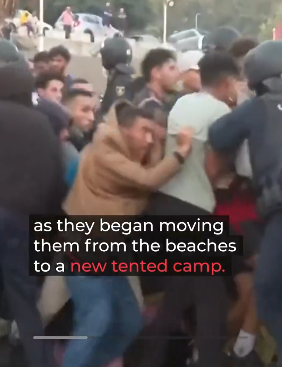 Spain relocates more than 3,000 migrants to another camp after beach chaos.